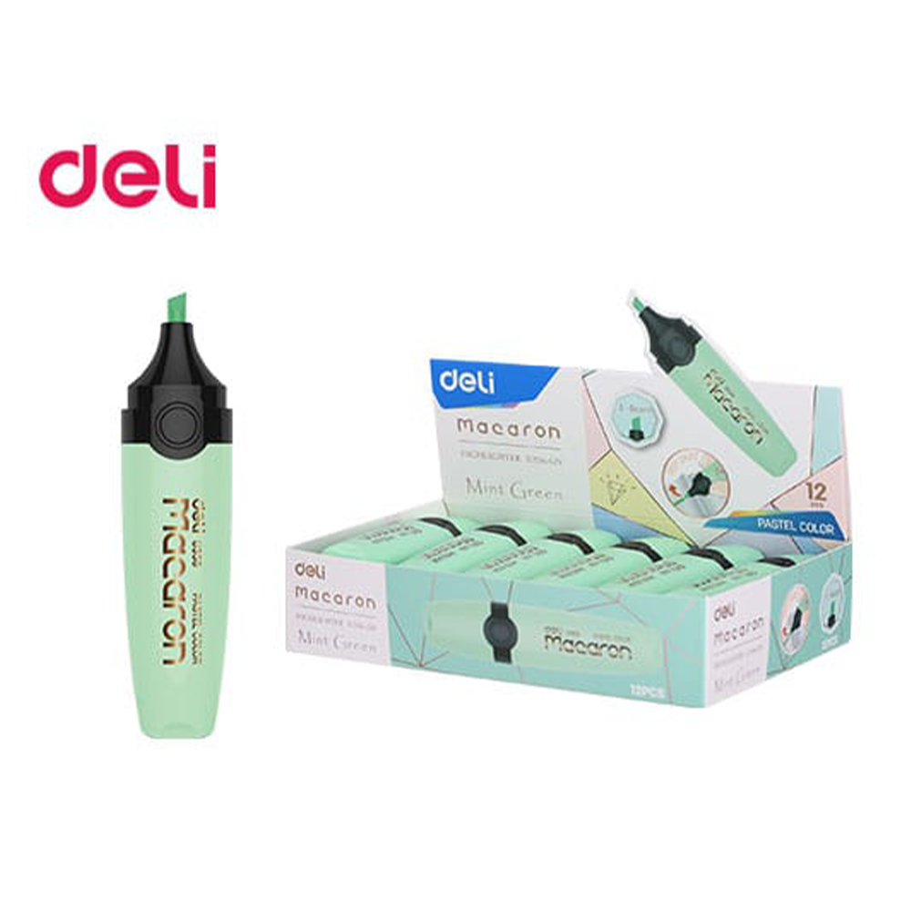 DELIDeli Μαρκαδόρος Υπογράμμισης Πλακέ Macaron Πράσινοpapell.gr